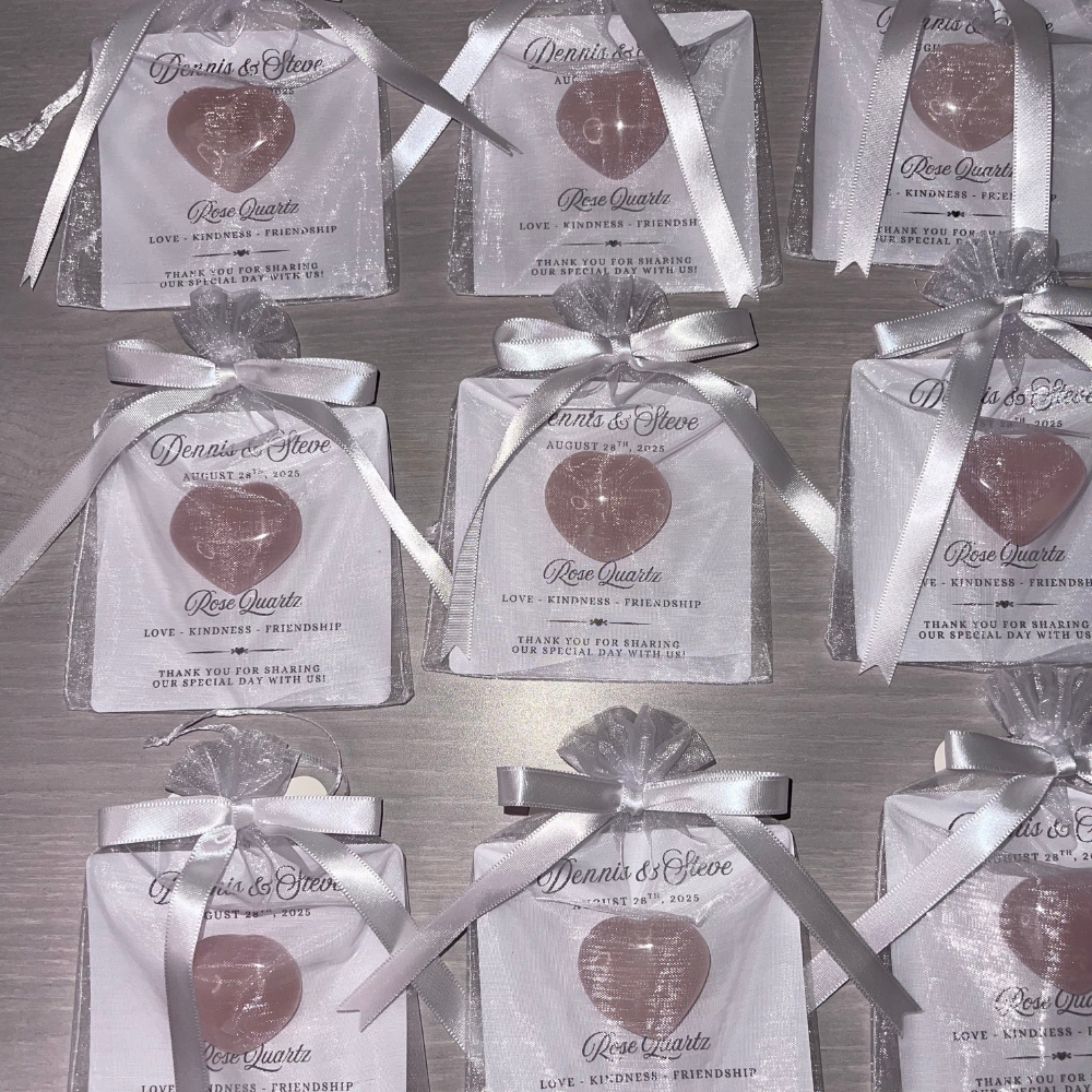 Mystic Showers - Wholesale Party Favor - Rozenkwarts Liefdeshart Feestartikelen | Aangepaste Kristallen Zakjes2