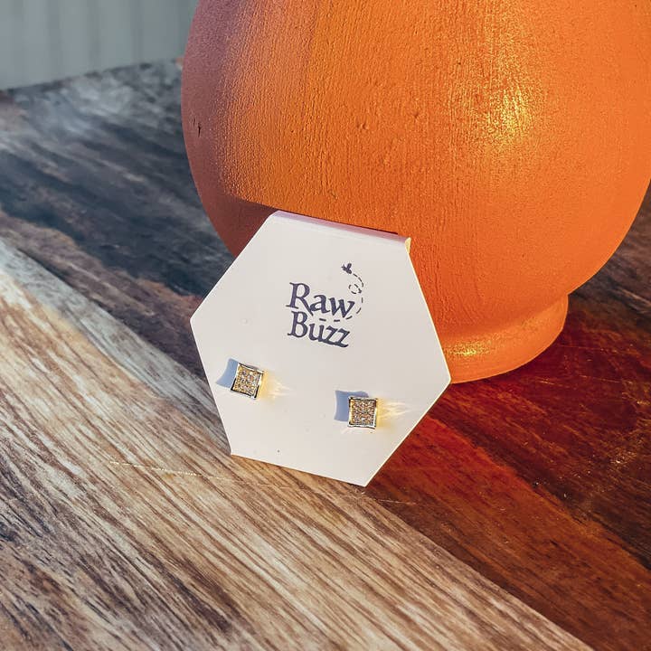 Ivy Gold Stud Earrings for wholesale by Raw Buzz Co