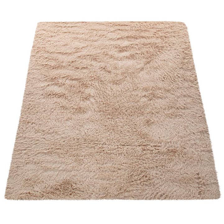 Solid Shag Rug Silky Soft & Fluffy In Beige for wholesale by Paco Home