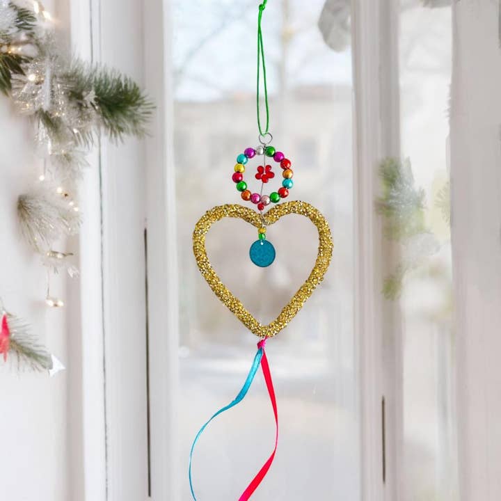 Decoration glitter gold heart ornament for wholesale by NOÏ Hamburg