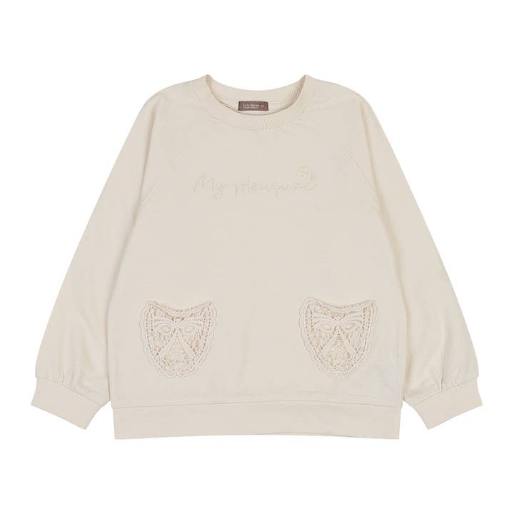 Mary Raglan Sweatshirt with Crochet Pockets for wholesale by ToTo Heros