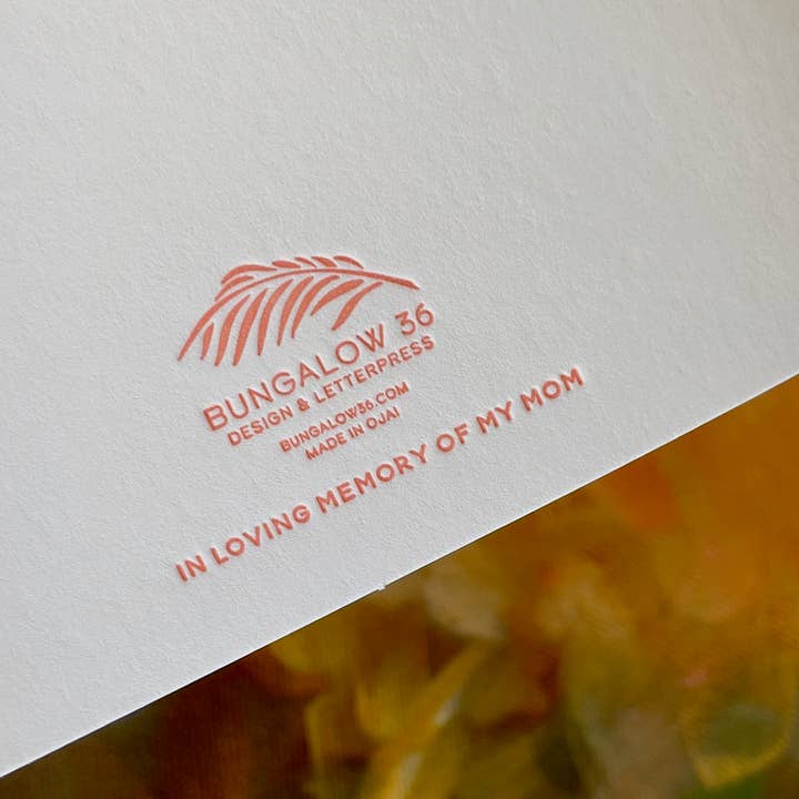 Bungalow 36 - Wholesale Everyday Greeting Card - Protea Love Letterpress - Hand Illustrated Letterpress Card2