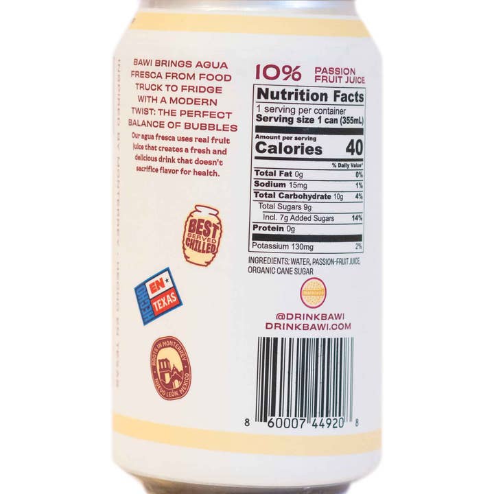 Bawi Agua Fresca - Wholesale Sparkling Water - La Maracuyá Sparkling Agua Fresca - 12pk2