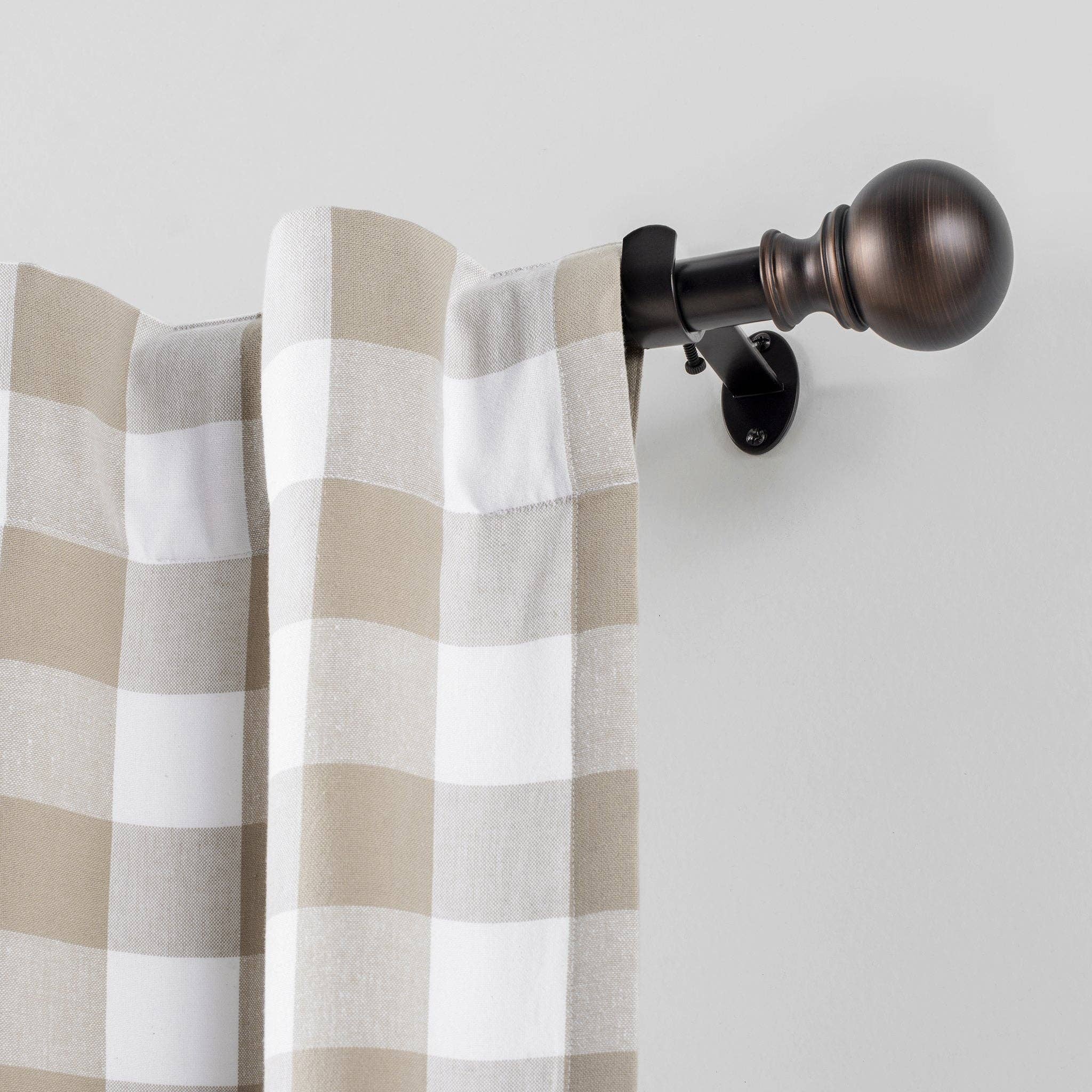 Threadmade Home - Wholesale Curtain Rod - Cordelia 1" Window Drapery Single Curtain Rod with Globe Ball Finial13
