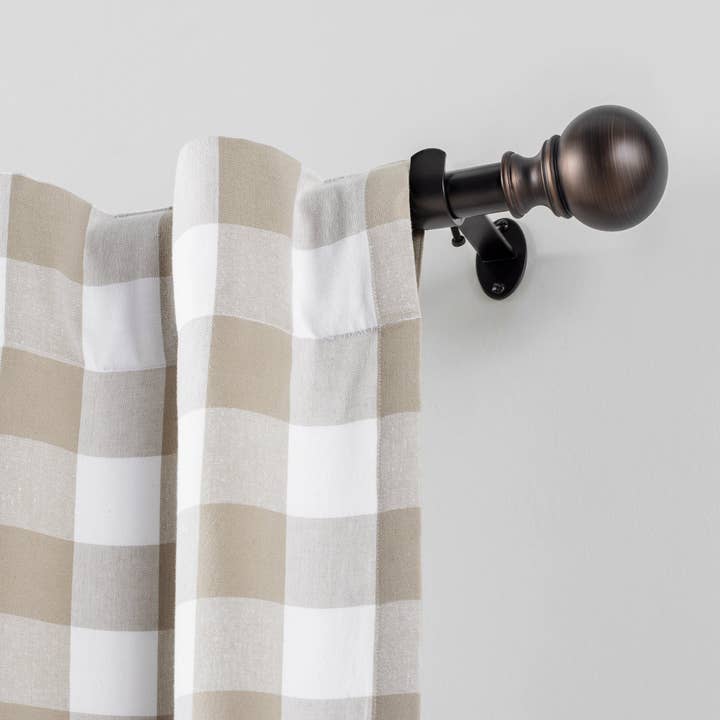 Threadmade Home - Wholesale Curtain Rod - Cordelia 1" Window Drapery Single Curtain Rod with Globe Ball Finial13