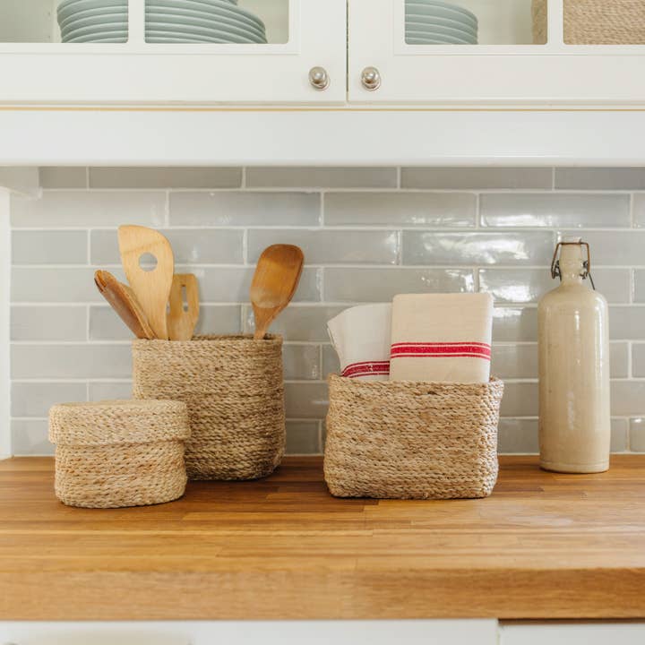 Will & Atlas - Wholesale Basket - Square Tabletop Basket, jute - natural