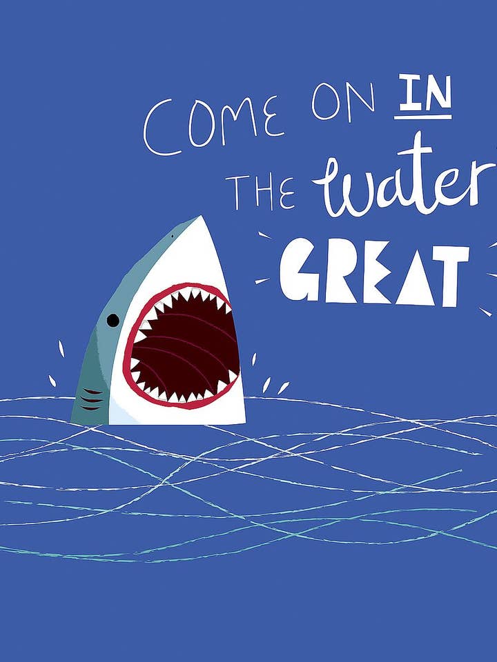 „Great Advice Shark” - Wanddecoratie met canvasprint voor wholesale door Image Conscious, LLC