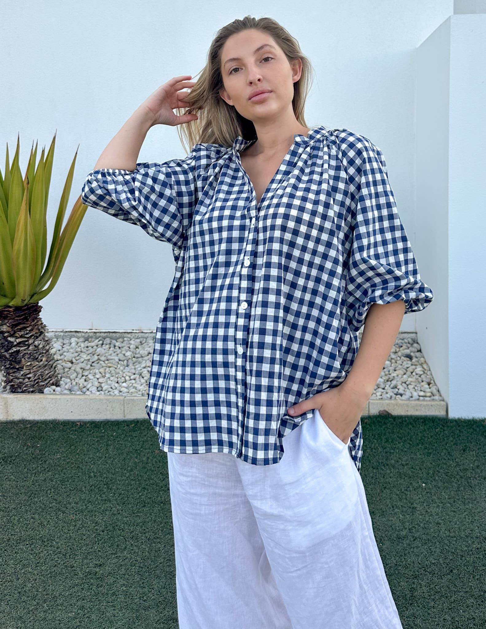 Kiik Luxe - Wholesale Button Down Shirt - Women's - EIGHT EIGHT EIGHT TOP1