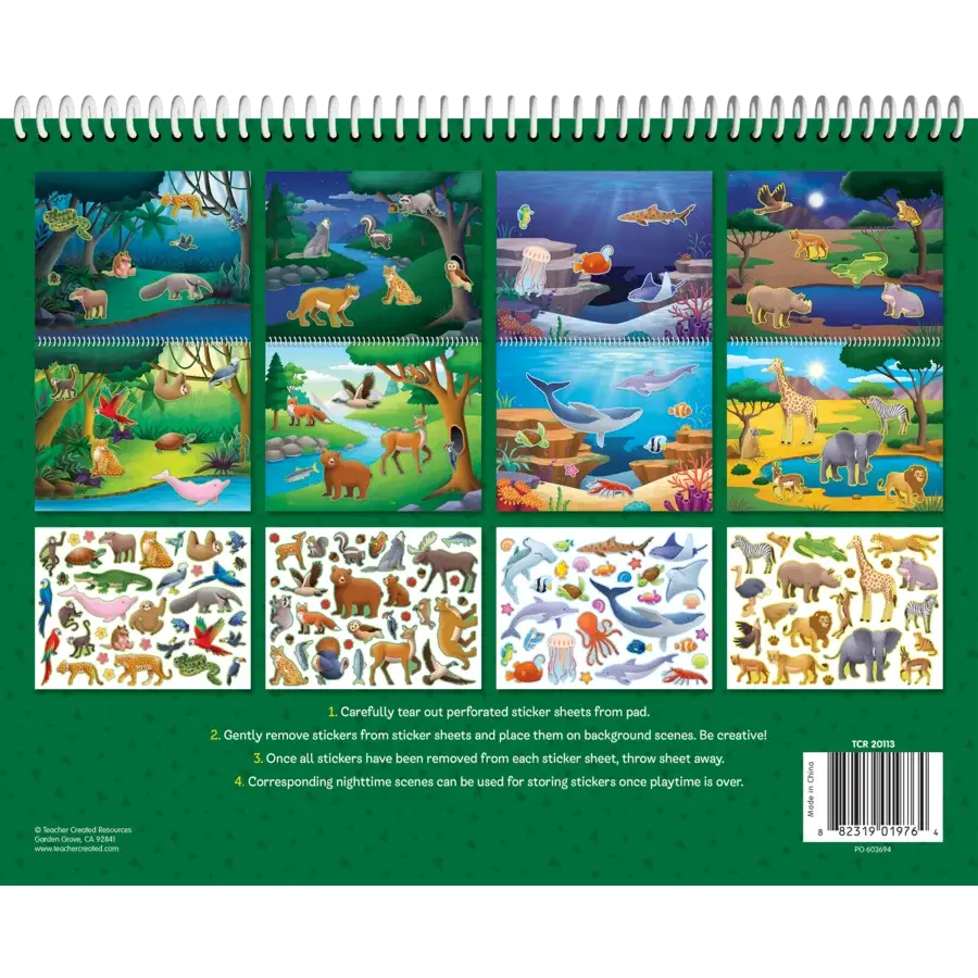 Teacher Created Resources – wholesale Sticker – Child & baby – Animal Habitats Reusable Sticker Pad3