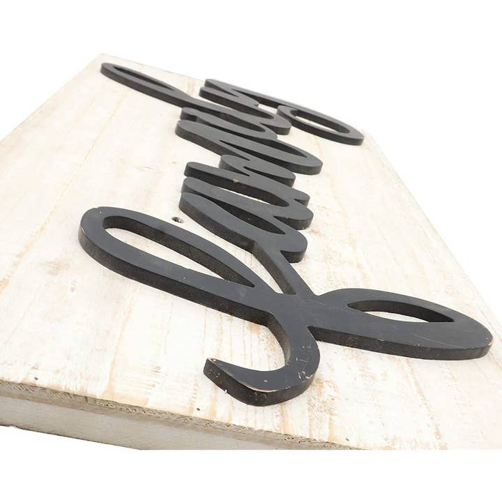 Paris Loft Inc - Venta al por mayor Letreros - Letreros familiares de madera para decoración del hogar con letras negras en 3D