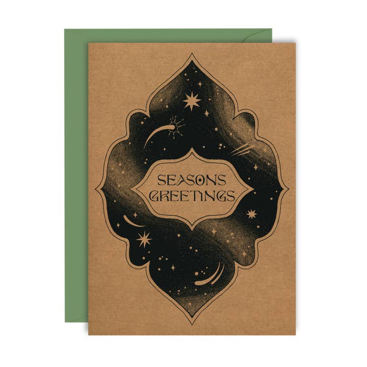 Seasons Greetings Christmas Card for wholesale by Lione & Sheikh