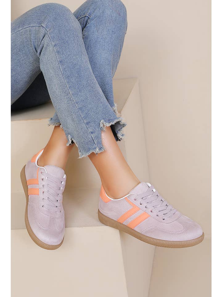 Joia Paris - Wholesale Lifestyle trainers – Women′s - Flat lace-up sneakers with B-6610 stripe8