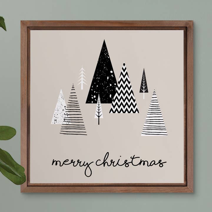 Merry Christmas Trees Framed Art for wholesale by P. Graham Dunn