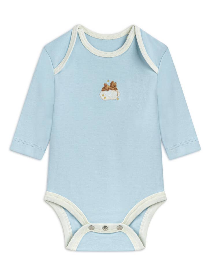 Body per neonato ricamato Teddy – Pagliaccetto in cotone a maniche lunghe per la vendita all'ingrosso da parte di Nubo Baby