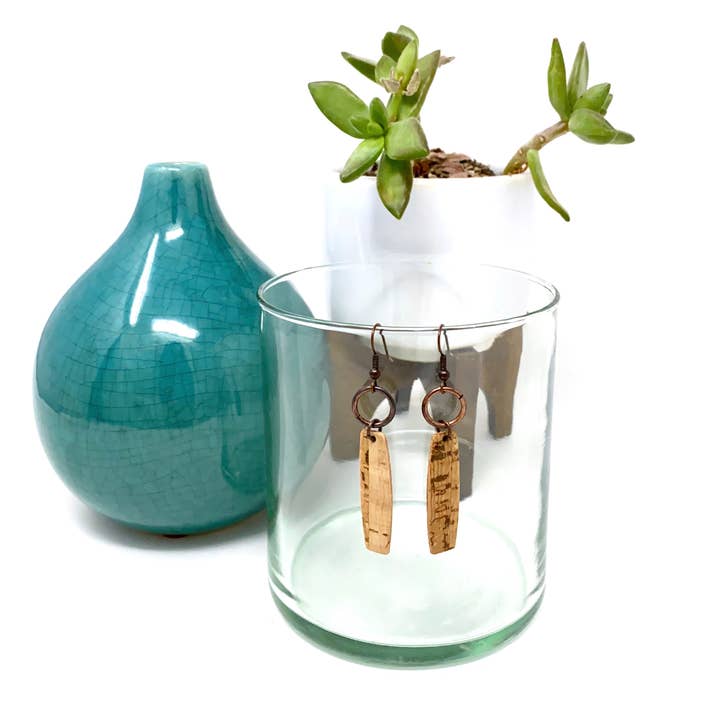 mmb by hand - Wholesale Dangle Earrings - Sustainable Mid Mod Cork Earrings1
