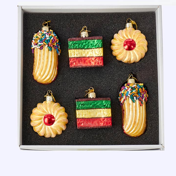 2-3"NOBLE GEMS GLASS COOKIE ORNAMENTS 6PC for wholesale by Kurt S. Adler, Inc.