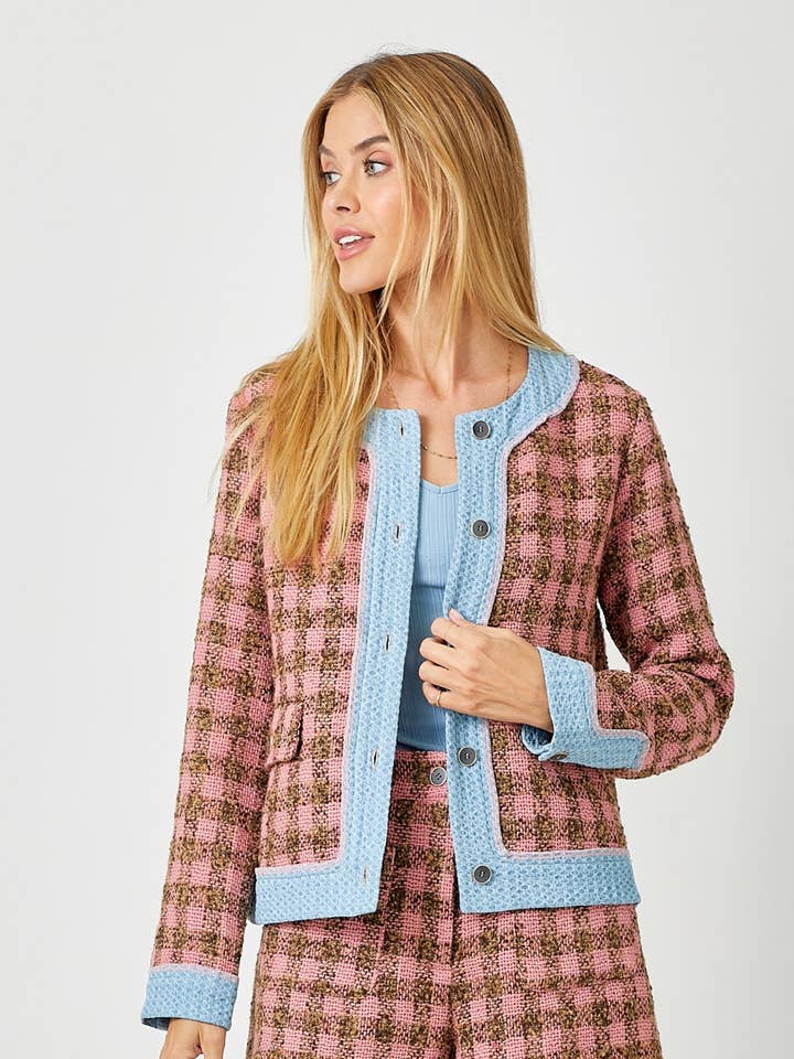 60456 Mixed Tweed Jacket for wholesale by Mystree