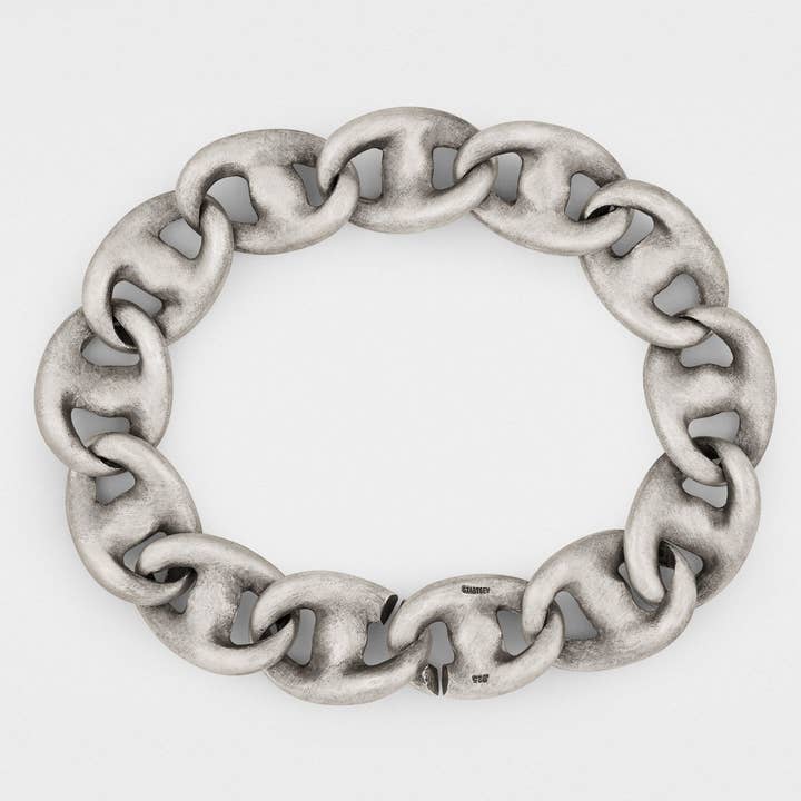 Wave Link Chain Bracelet in Sterling Silver for wholesale by Snake Bones