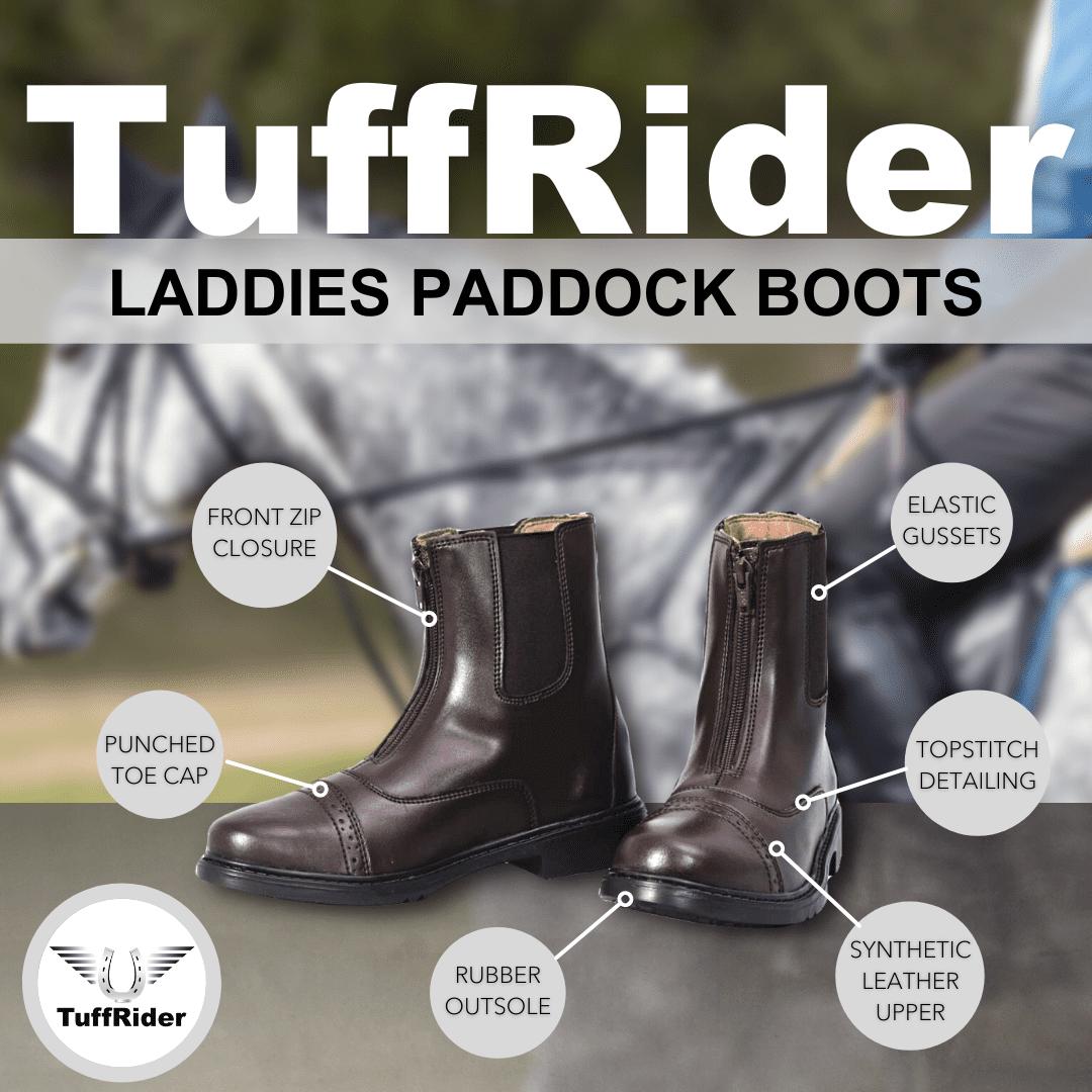 JPC Equestrian - Vente Bottes – femme - Bottes de paddock à fermeture éclair sur le devant TuffRider pour femme6