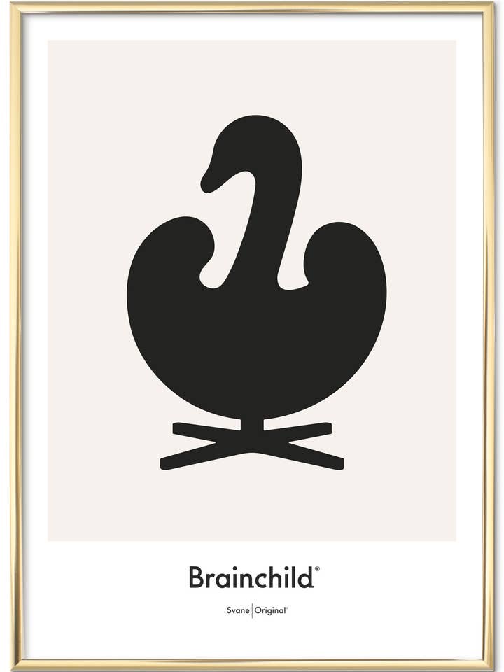 Svanen affisch — Grå — Design ikon for engroshandel hos Brainchild