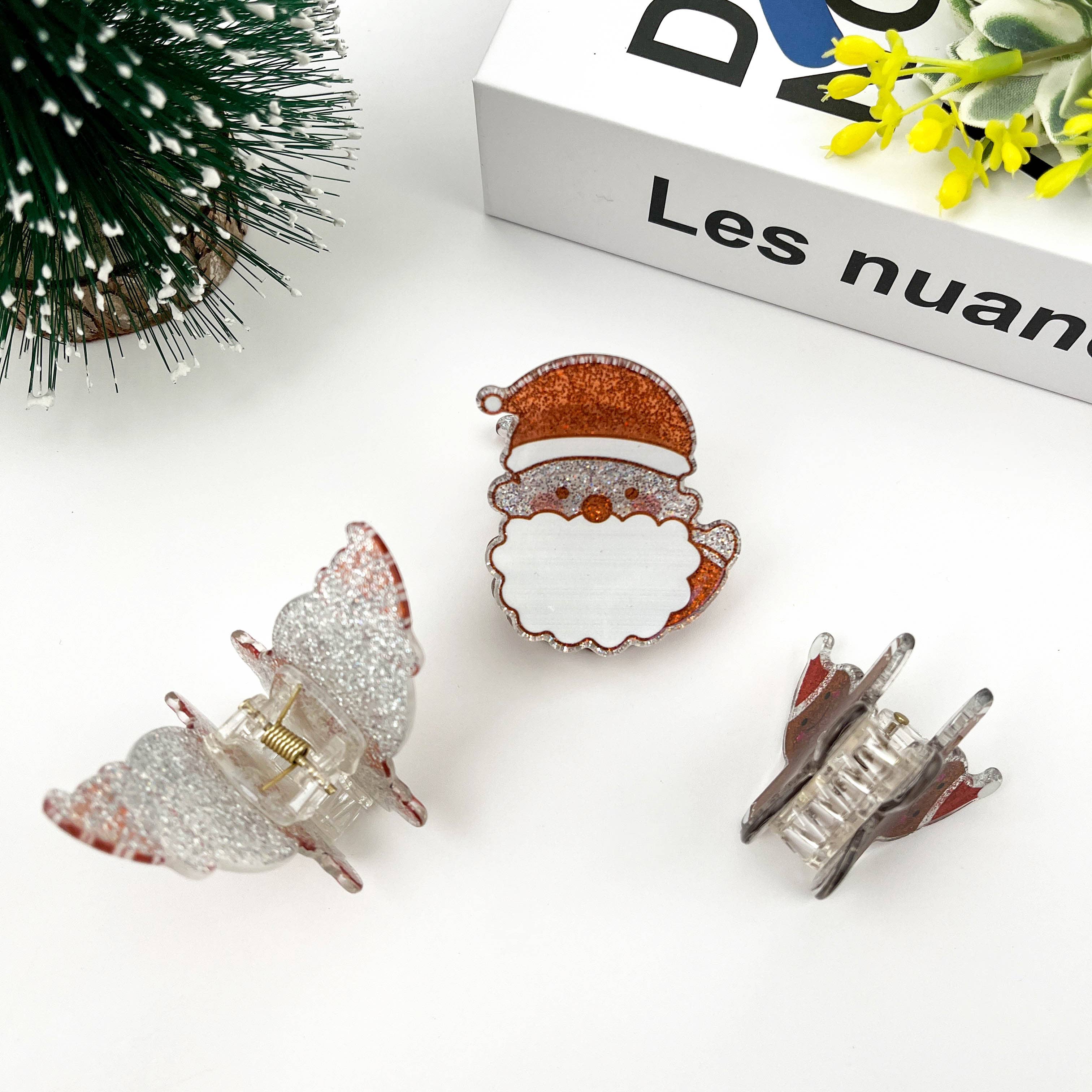 TheDivaSoap - Wholesale Hair Clip - Women's - Shiny Snowman Hair Clip, Christmas Series Claw Clips3