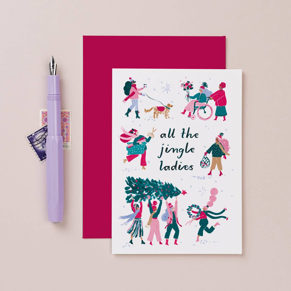 Sister Paper Co. - Wholesale Christmas Card - Jingle Ladies Christmas Card | Holiday Cards | Xmas Cards