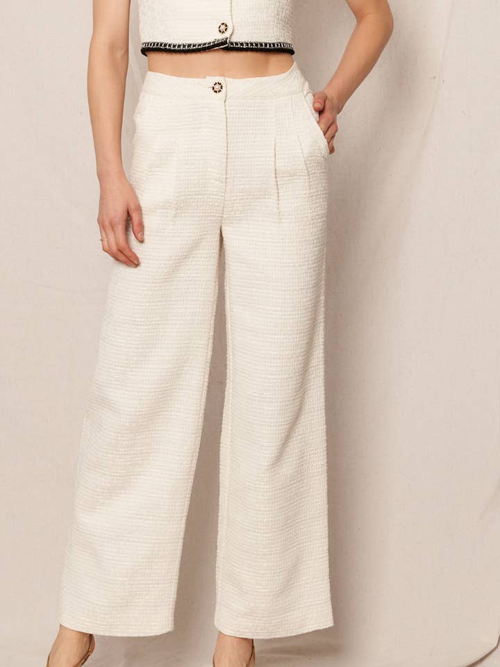 Tweed Straight Pants for wholesale by En Crème