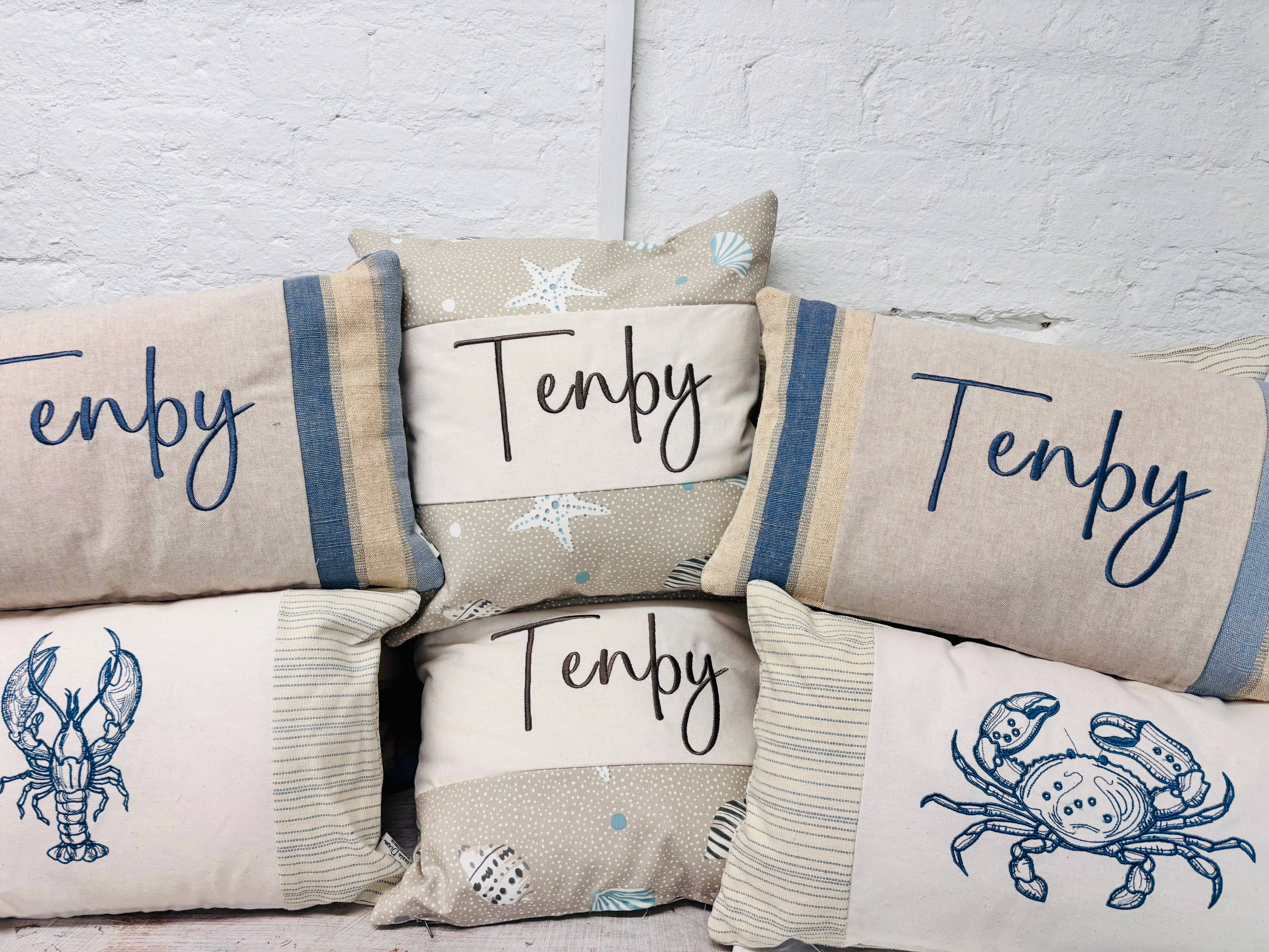 Lizzie Dixon Designs - Wholesale Throw/Decorative Pillow - Lobster Cushion -Wavey Stripe  (limited edition)3