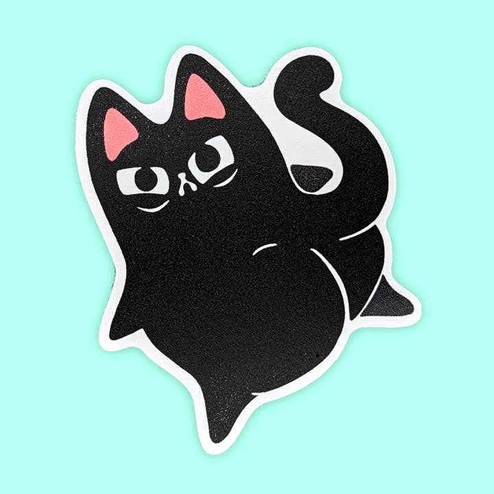 Caked Up Judgy Cat Vinyl Waterproof Diecut Sticker 2.5" for wholesale by BluVelvetArt
