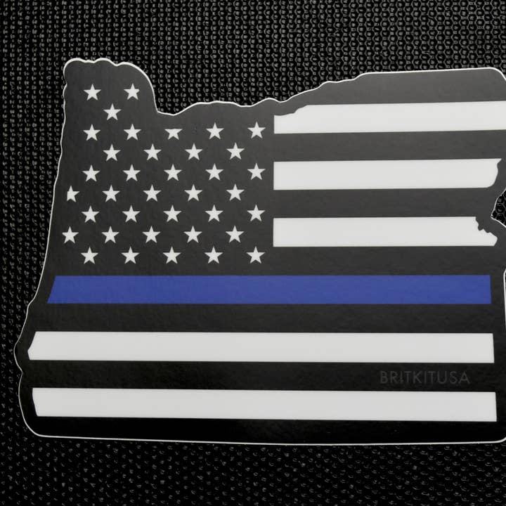 Oregon State Tunn Blå Linje Vinylklistermärke för wholesale av BritKitUSA