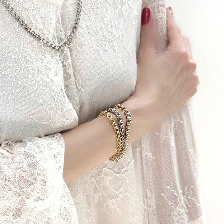 Long Bubble Bracelet 5mm - Gold and Palladium for wholesale by GI.OTTO