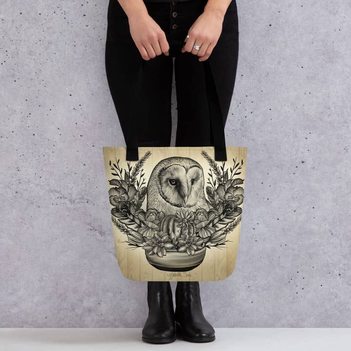 “Nature Owl” Tote bag for wholesale by The Art of Francella