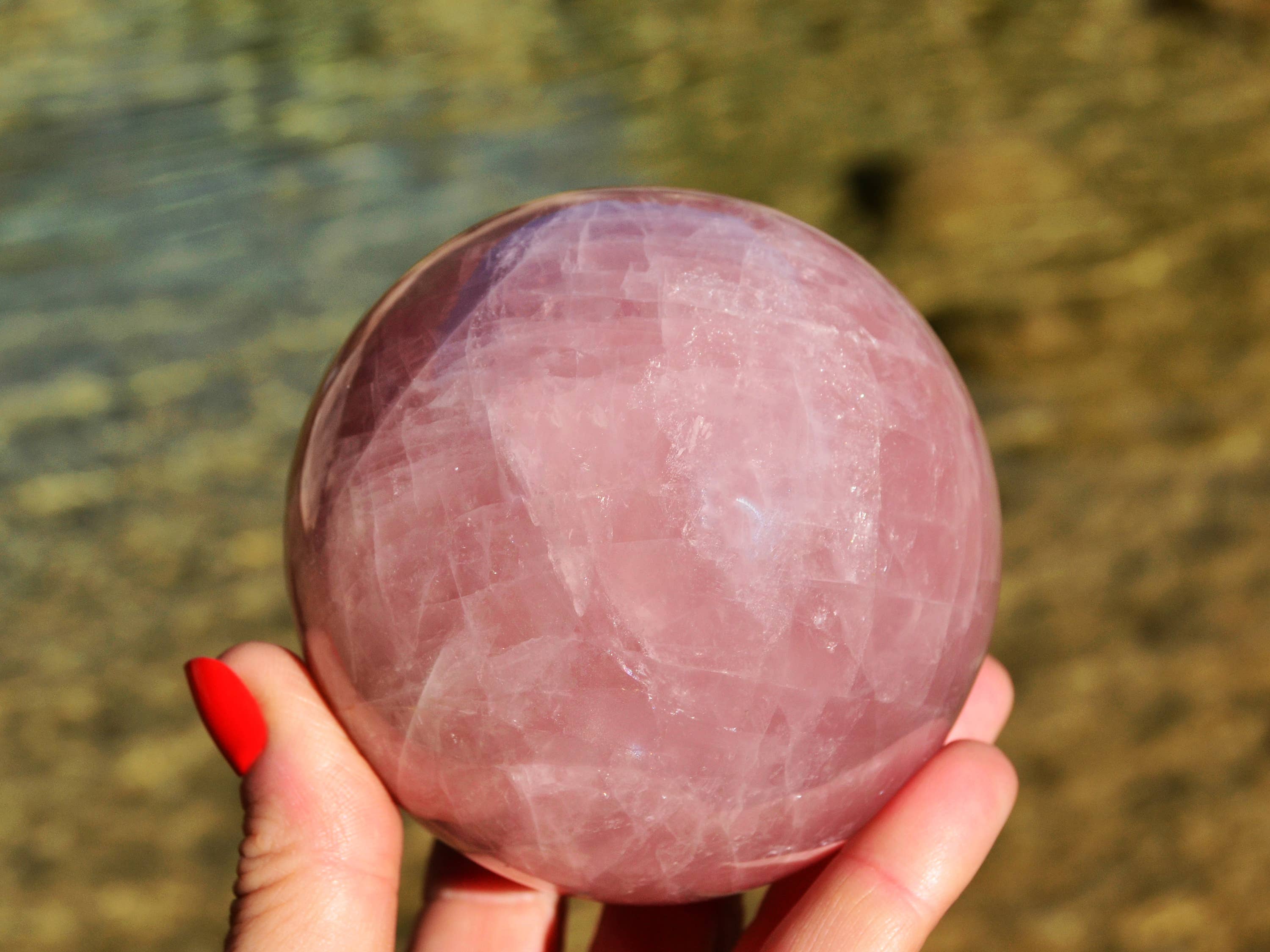 Kaia & Crystals - Wholesale Spiritual Stone/Crystal - XL Rose Quartz Sphere Crystal (70mm - 110mm)5