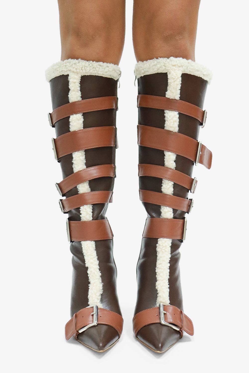 Lemonade Shoes - Wholesale Laarzen - Dames - INGRID- Kniehoge Laars, Zijgesp Buckledetail, Puntige Neus11