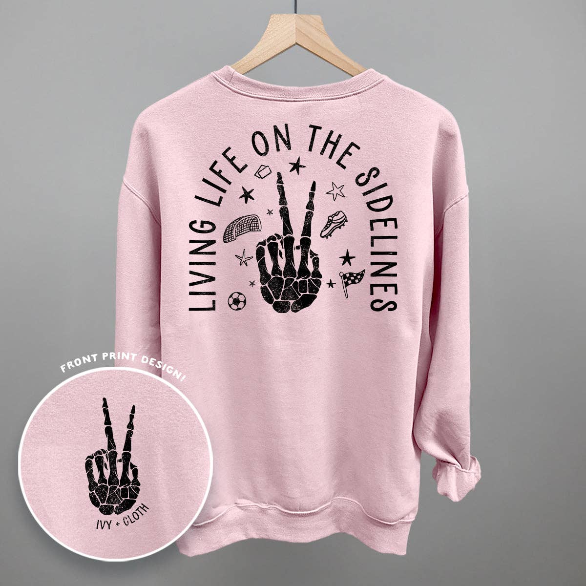 Ivy + Cloth - Wholesale Screen Printed T-Shirt - Women's - Living Life On The Sidelines Soccer (Back Print)7