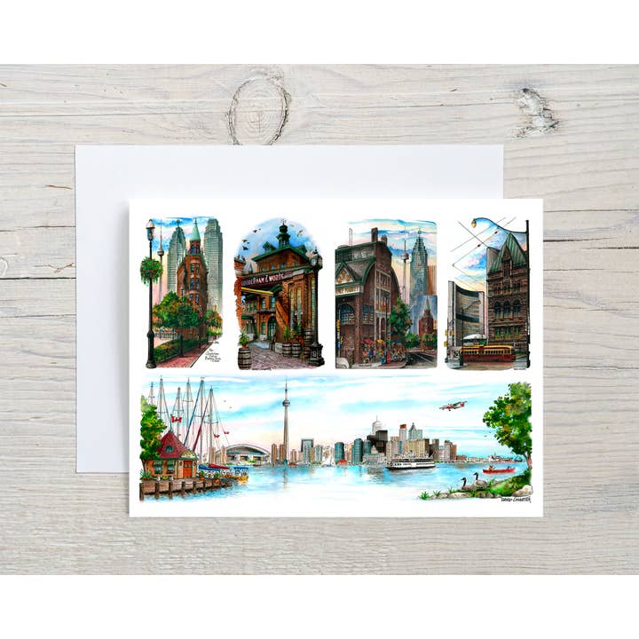 Toronto Historic Landmarks Wenskaart voor wholesale door Totally Toronto Art/Sassy City Studio