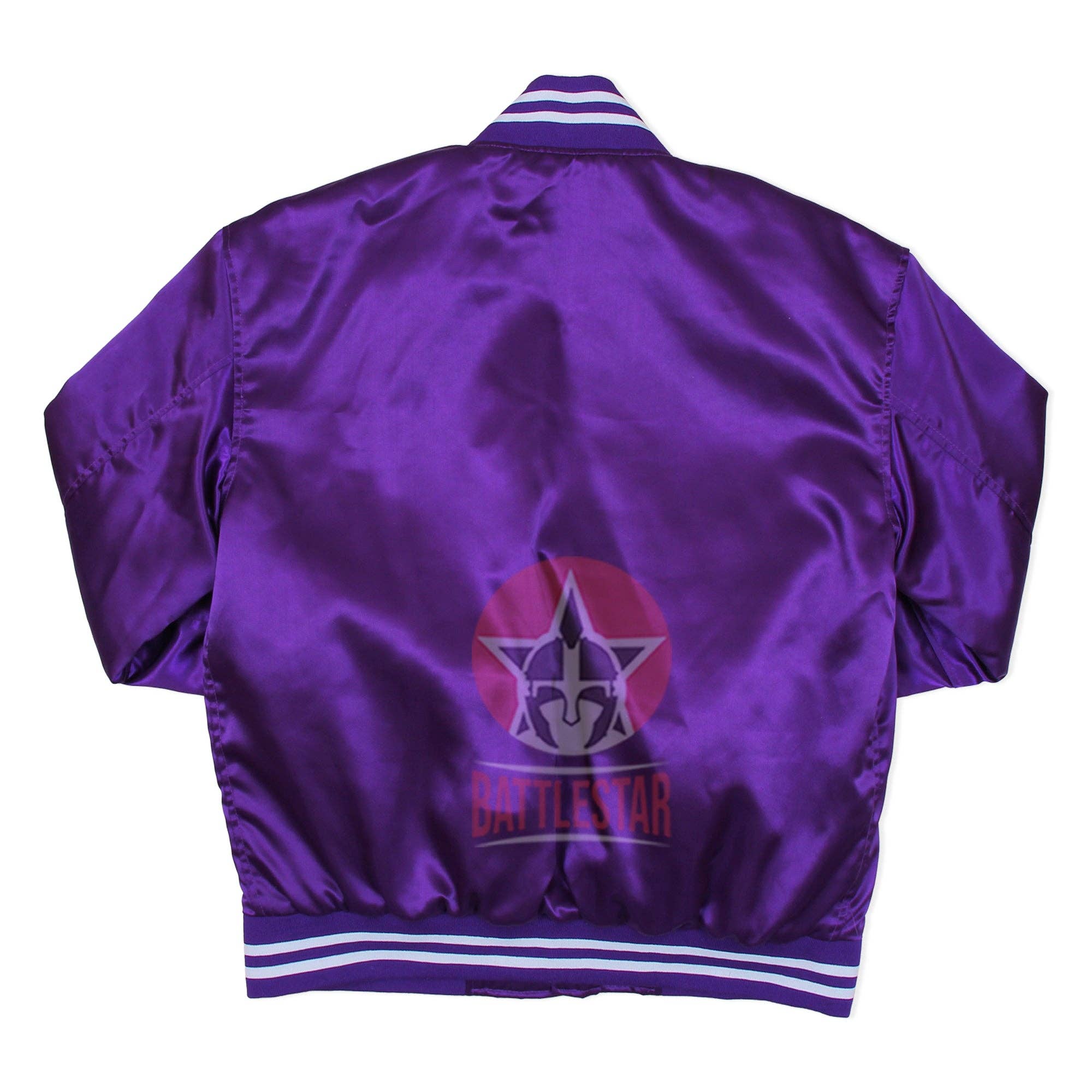 Eastworth Industries - Wholesale Varsity/Baseball Jacket - Men's - Purple Satin Varsity Baseball Jacket Purple White Rib1