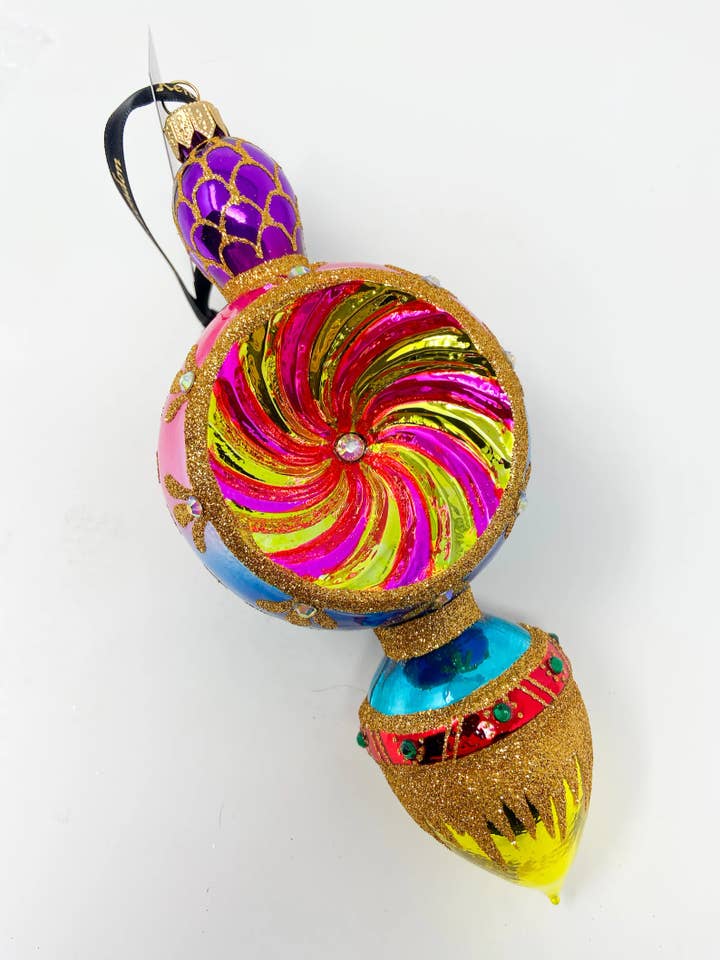 Gilded Fortune Holiday Polish Glass Christmas Ornament for wholesale by Kenzies of London