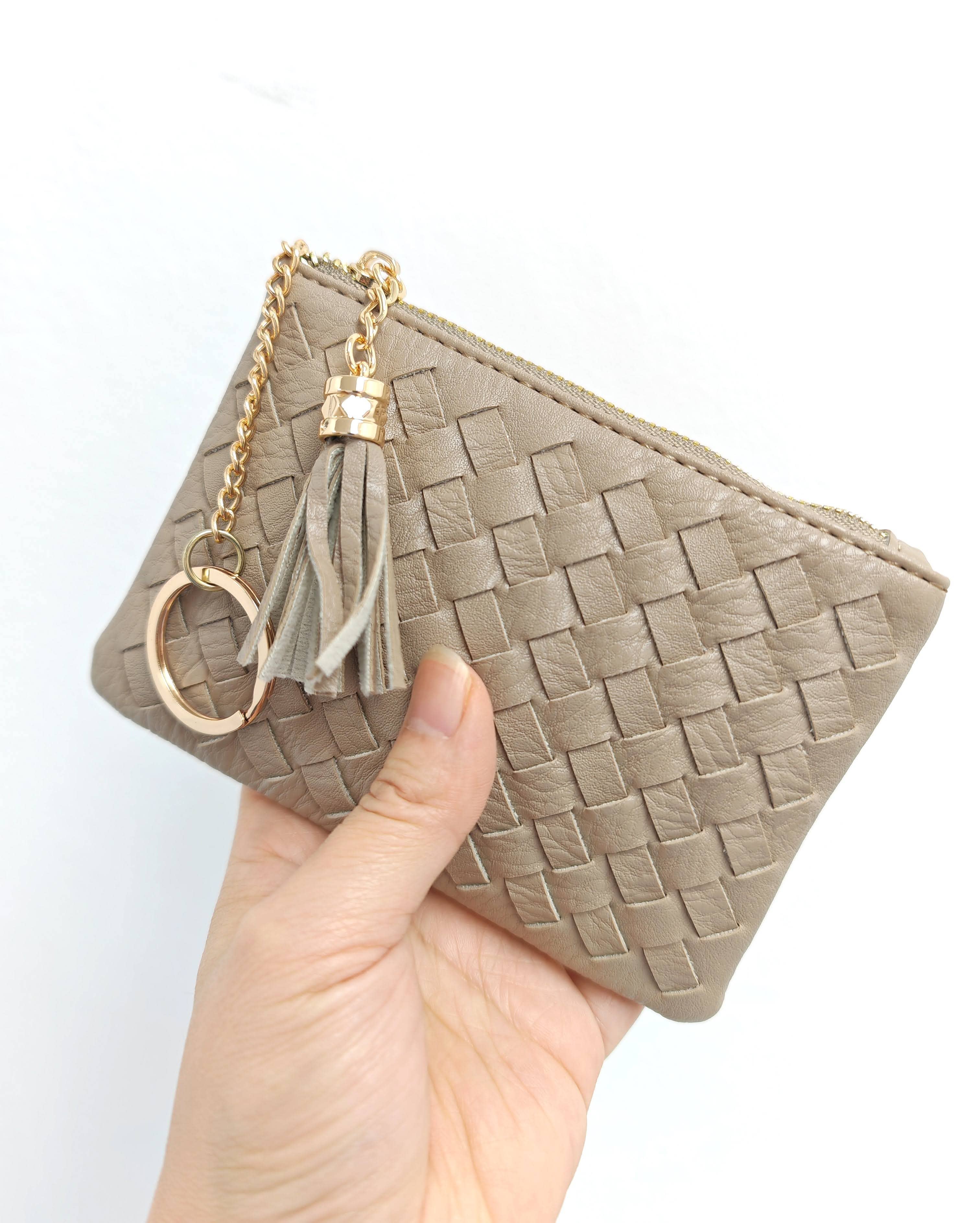 Superbia – Engroshandel Møntpung - Dame – Blød håndlavet vævet kvast nøglering lynlås kortholder mønt27