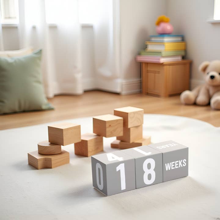 Kate & Milo - Wholesale Milestone Age Block - Kids & Baby - Wooden Milestone Age Blocks Photo Prop7