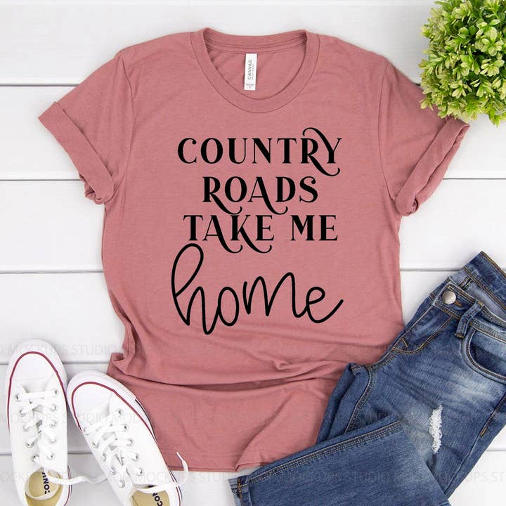 Camiseta Country Roads Llévame a casa - Bella Canvas para venta al por mayor de Printliss