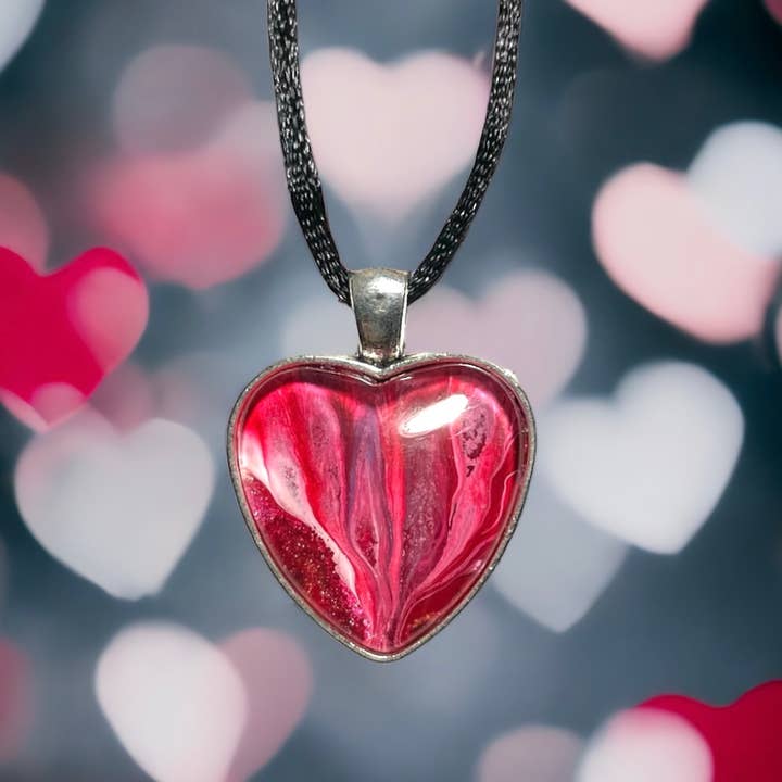 Original Artwork Heart Pendant - Silver for wholesale by Drift Away Studio