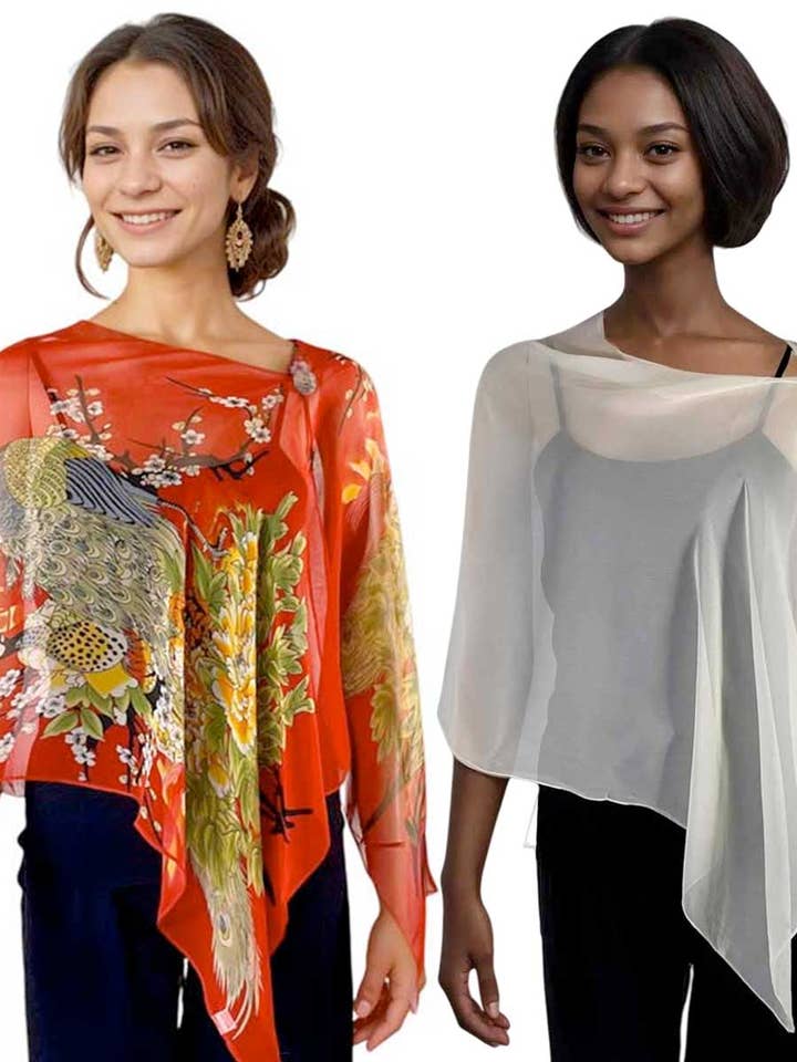 2451 - Silky Two Button Shawl for wholesale by The Magic Scarf Company