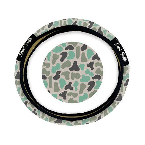 Scent South - Wholesale Car Decorative Charm - Unisex - Marsh Camo - Steering wheel cover
