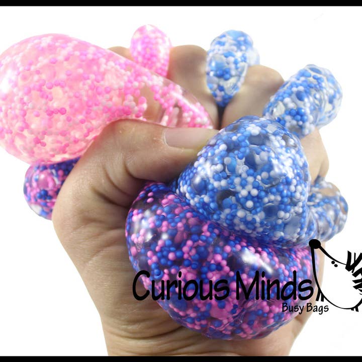 Curious Minds Toys – Brinquedo de espuma - Crianças e bebés por atacado – Confetti 1- 2" Confetti Bola de Stress Moldável - Squishy Gooey S1