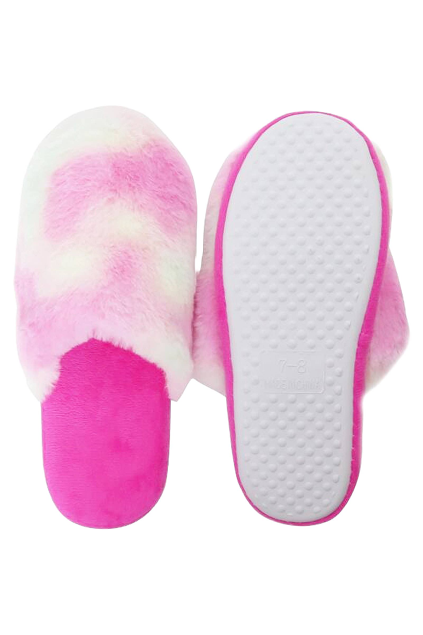 ASSORTITI Pantofole da salotto in pile soffice pastello tie-dye in vendita all'ingrosso su Faire1