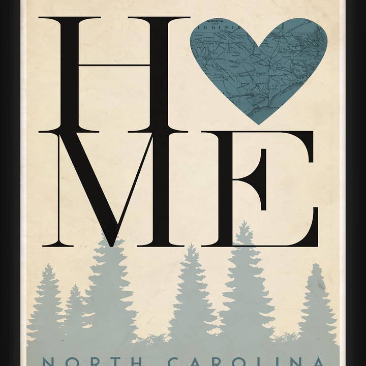 Nc Heart 20'' x 18'' Framed Wall Art for wholesale by PTM Images