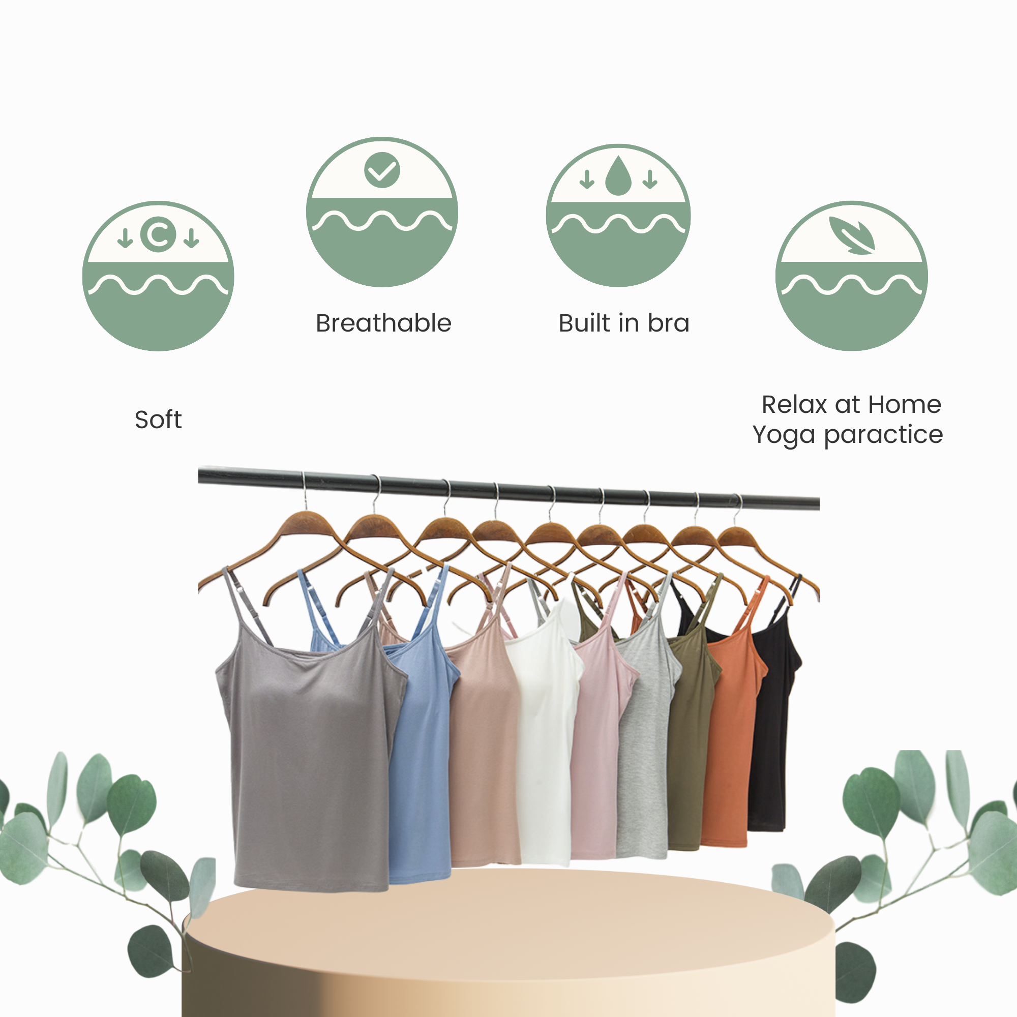 DrifWoo – Top interior – Mulher por atacado – Regata feminina de modal com sutiã embutido – camada para o outono5