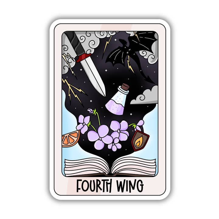 Fourth Wing Inspired Tarot Card Sticker for wholesale by 256 Craft Co