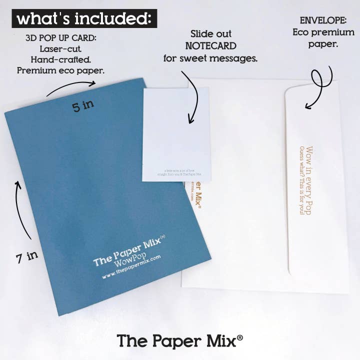 Carte de vœux pop-up 3D Vol d'amour pour la vente par The Paper Mix